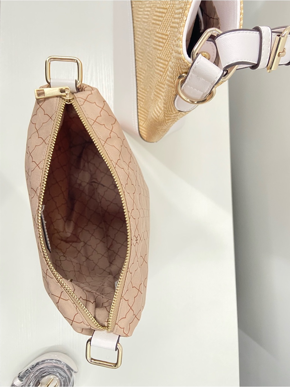 NWOT Kelly & Katie Straw hobo Shoulder/Crossbody Two Compartments insert Bag - Picture 10 of 16